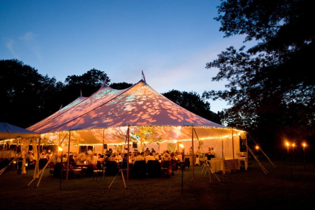 wedding tent at night in regards to article on temporary event notices