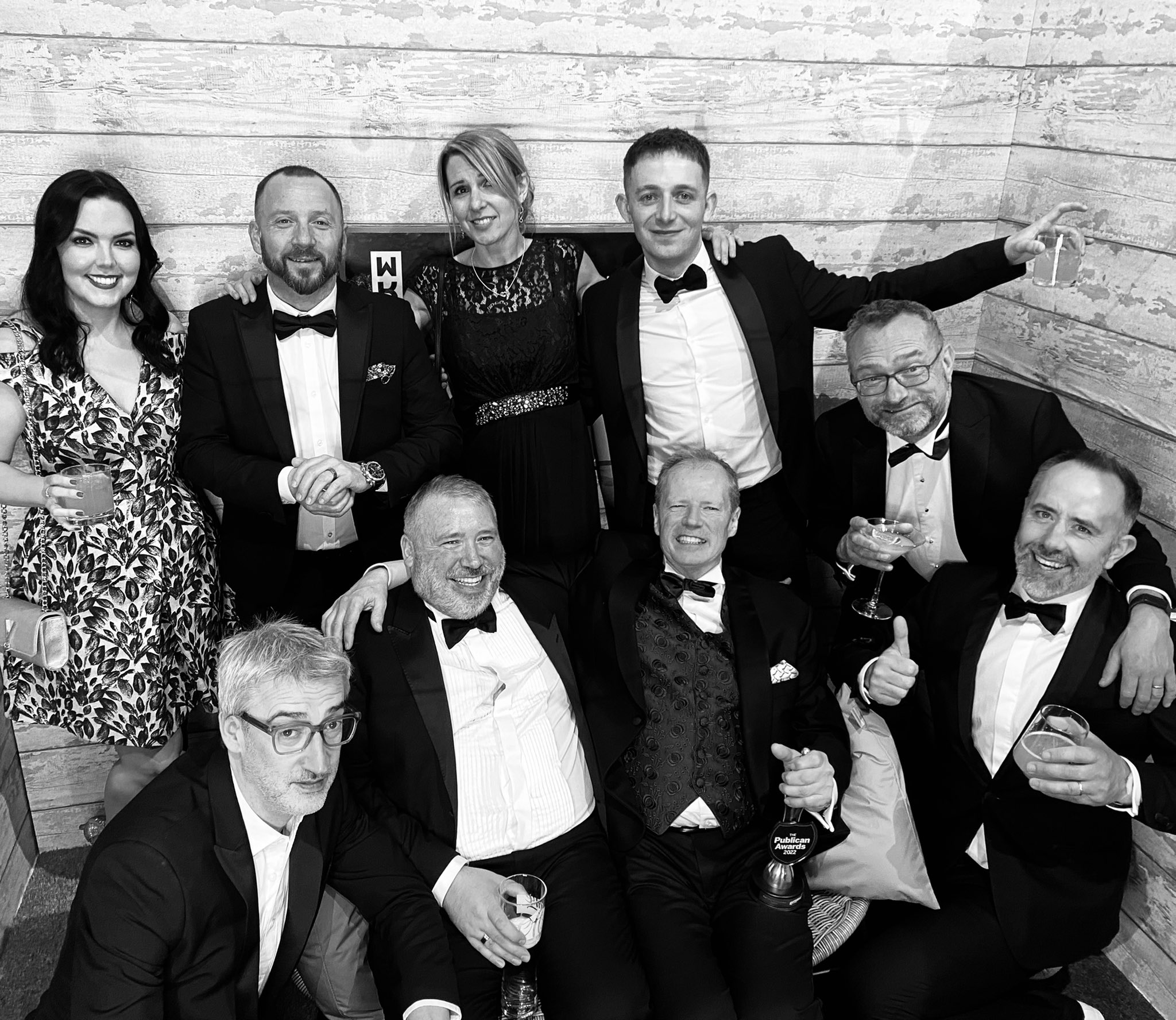 Enjoying the night with Mitchells & Butlers, the Morning Advertiser and award winners John Gyngell and Christian Townsley of North Brewing Co. and Peter Marks of REKOM