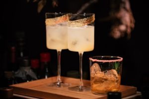 Cocktail glasses in accordance with adventure bar article