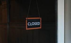 Restaurant closed sign due to waiting for a decision on their premises licence