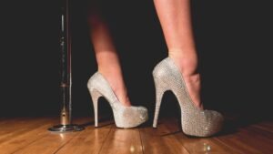 High heels of female sexual entertainment worker